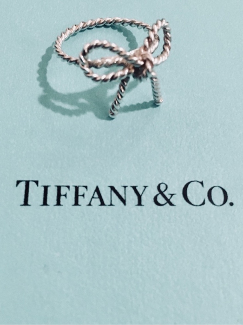 Tiffany & Co. Silver Twisted Rope Bow Ring